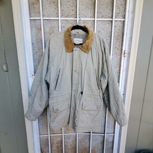 Vintage L.L.Bean Men's Beige Quilted Barn Coat Size M